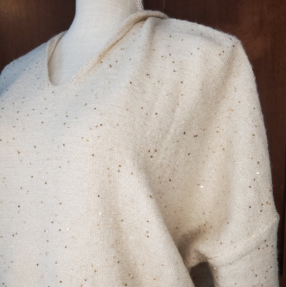 2 left! NWT Elan Born to Shine Sparkle Hood Sequin Sweater - Picture 6 of 8